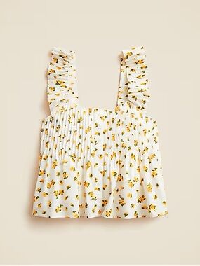 NWOT J. Crew Pintuck peplum top in budding rose print | Size: S